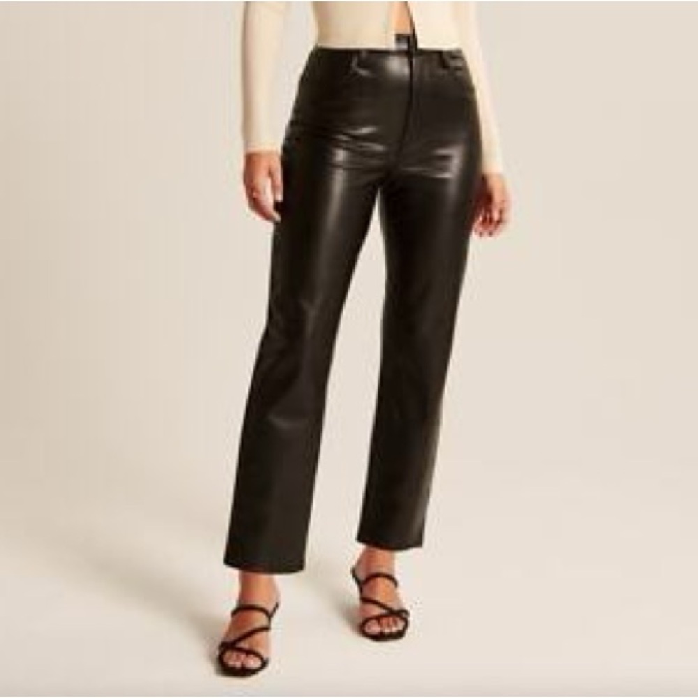 Abercrombie & Fitch Black Vegan Leather Pants